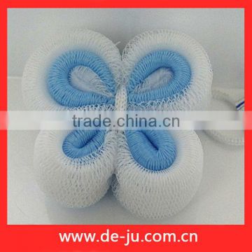 PE Mesh White Blue Butterfly Ball Bath Flower