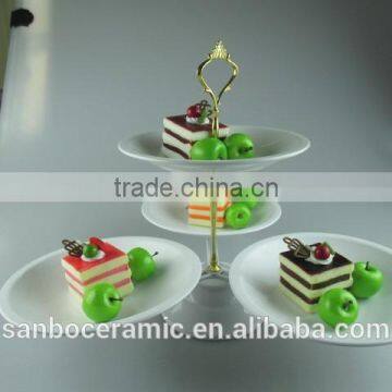 New Design Round & Square 3 PCS Plates One Layer Metal Wedding Cake Stand Wholesale photo-4