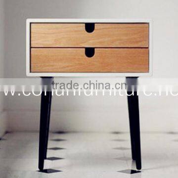 Stylish Solid Wood Corian Shelved Living Room Bedside Cabinets photo-2