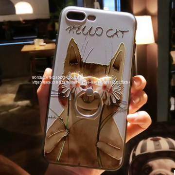 Cartoon Cell Phone Case Silicone Mobile Phone Cases for IPhone7/7Plus/6/6s/6plus/6splus With Finger Ring Stent Holder photo-4