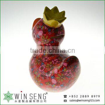 Cheap Coin Box Lovely Design Flower Patterns Duck Shaped Ceramic Animal Piggy Bank photo-2