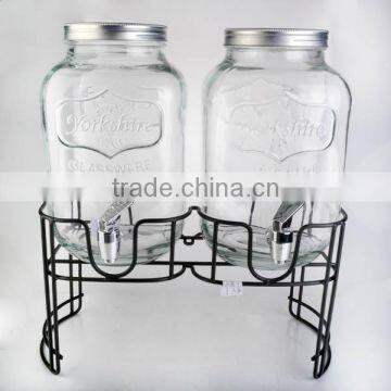 Double Glass Dispenser With Metal Stand or Iron Bucket photo-5