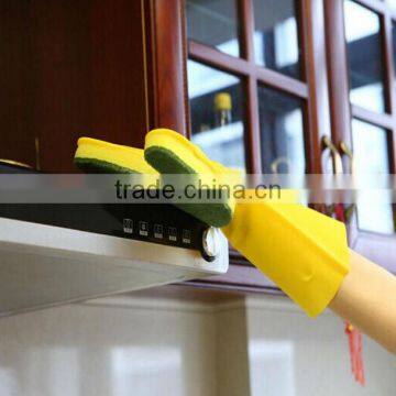 Household Kitchen Labor Protection Dish Washing Scouring Pad Cleaning Glove Latex Sponge Glove photo-3