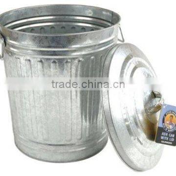 Galvanized Metal Trash Can/Trash Bin/Garbage BIn