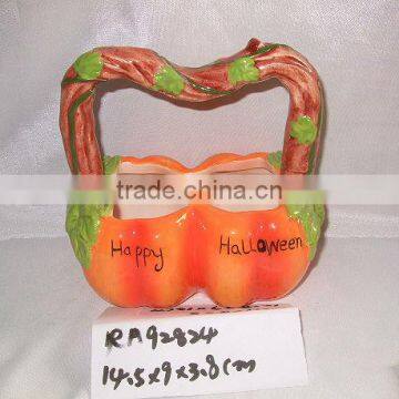 decorative pumpkin ceramic halloween basket