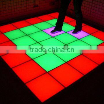 Modern fashion rechargeable battery 16 colors change lighting plastic square LED dancing floor with CE,SGS & Rohs certification