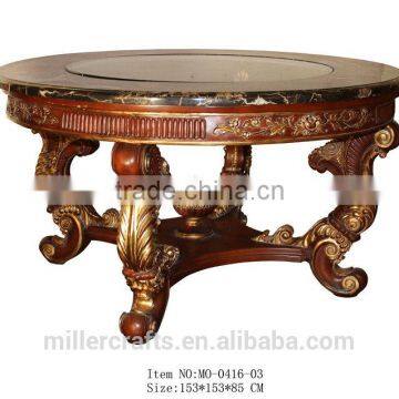 FA-187P-01 Four Leg Classical Glass Top Round Center Table