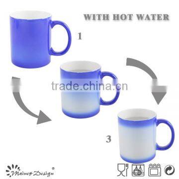 Custom color changing stoneware mug/wholesale Ceramic Mug with antique design