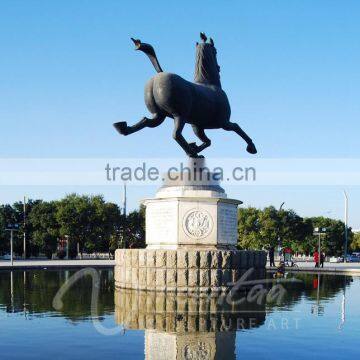 Large Outdoor Copper Sculptures Metal Bronze Horse Fountain photo-3