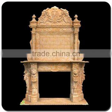Home Decoration Natural Stone Cultured Marble Fireplace Surround photo-2