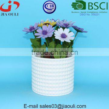 BSCI Audit Factory Home and Garden Decor Pineapple Shape Ceramic Plant Pots With Square Lattices photo-2