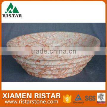 Natural Pink Marble Stone Bathroom Sinks For Indoor Decoration RAT-RB034