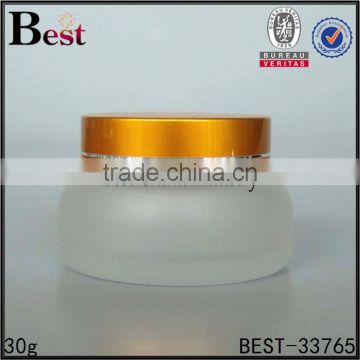 best sellers fany skin care cream frosted 1 oz glass jar shiny gold aluminum lid 30g glass jar cosmetics wholesale