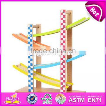2017 New Design 4 Levels Funny Kids Wooden Race Track Toy W04E053 photo-2