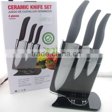 4pcs ceramic knife set with acrylic block