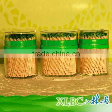 Transparent Plastic Jar Mint Bamboo Toothpicks photo-2