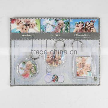 3 Set Plastic Rectangle Key Chain Insert Family Photo Key Ring photo-4