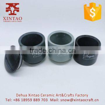 Wholesale Ceramic Black Tableware Stackable Mug Set With Rack photo-4