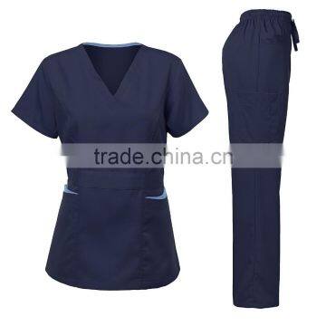 2016 Designer Medical Scrubs Medical Scrubs Uniform Women's Scrubs Medical Set Stretch With Ultra Soft Contrast Pocket photo-4