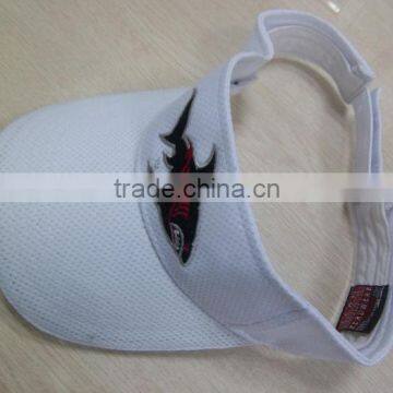 white 100% cotton sun visor cap and hat with cheaper sample fee