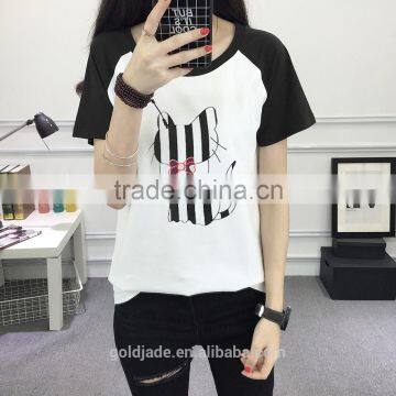 Custom Fashionable Logo Printing Women Round Neck Short Sleeves T Shirt photo-3