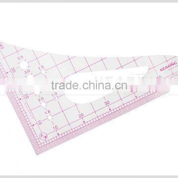 Kearing brand1.2mmn thick sandwich line printing 1/4 plastic scale ruler for fashion design garment measurement #8514