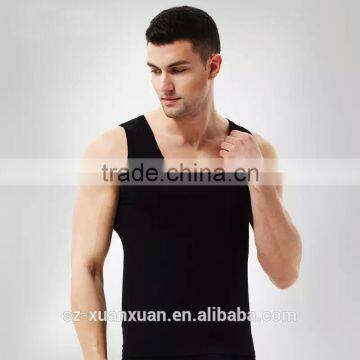 Cheap cotton black/white men U-neck runnning vest China manufacture