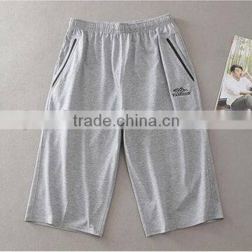 Middle-aged Summer Thin Plus Size Loose Fertilizer 3/4 Long Straight Leisure Trousers Dad 100% Cotton Pants photo-2