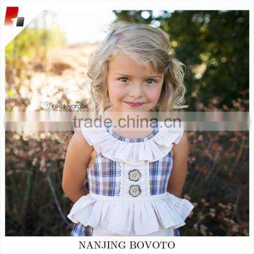 boutique summer dresses children check apron clothes