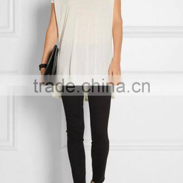 White Blank v Neck Short Sleeve Oversized T-shirt photo-2