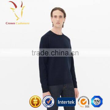 Navy Blue Men Cashmere Wool Pullover Sweater photo-3