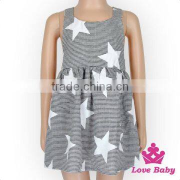 Korean Style Baby Girl 3-5 Year Old Star Printed Formal Backless Halter Sleeveless Dress Design Summer Skirt photo-2