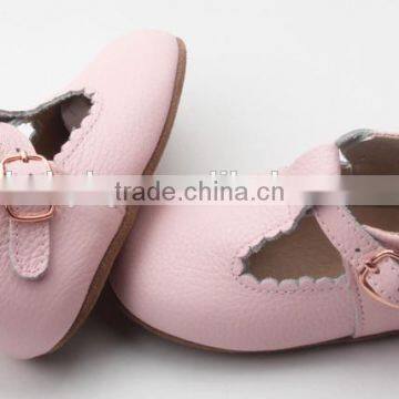 Skidproof Genuine Leather Popular T-bar Baby Leather Shoes Soft photo-5