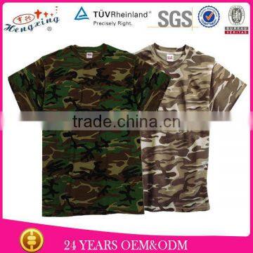 2014 Hot Sale Manufactures 100% Cotton Custom Cheap Wholesale Camo T Shirt