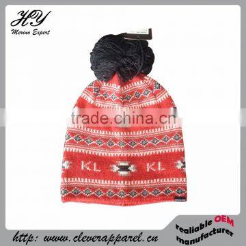 90046 promotional merino wool pompom hat beanie