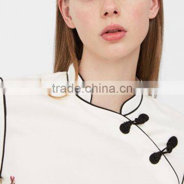 Mandarin Collar Vintage Clothing Oriental Long Sleeve Top for Women photo-4