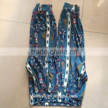 2015 fancy floral cotton/spandex women casual 7 pants OEM wholesale