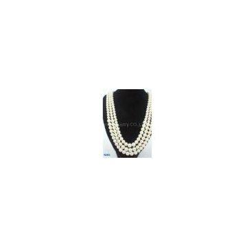 Silver Color Jewelry Beaded Pearl Necklaces with Claw Chain for Anniversary 180g
