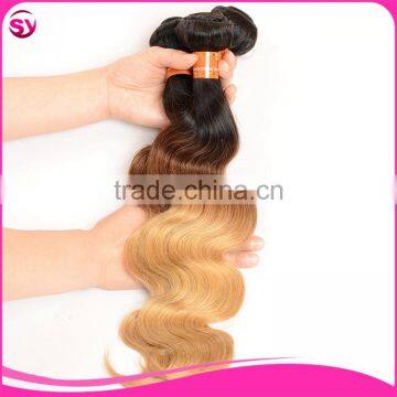 Competitive price 100% human hair wholesale hair piece, fashionable three tone body wave brazilian hair piece