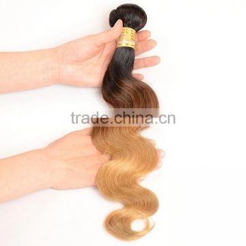 Blonde Indian Human Hair Weaves Wavy 1B/4/27# Body Wave Indian Ombre Hair Extension