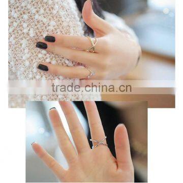 Girls Punk Rock Gold Silver Plated Simple Cross Finger Knuckle Midi Ring Jewelry