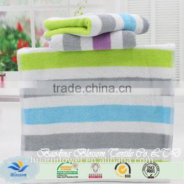 High Quality Striped Yarn Dyed Breathable Compressed Bamboo Fabric Face Towel photo-3