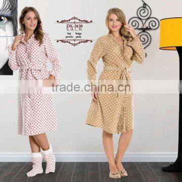 cute fancy polar fleece winter pyjama gown high quality Turkey