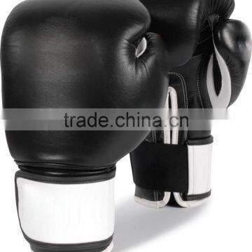 Black PU Leather Boxing Gloves / Synthetic Leather Gloves