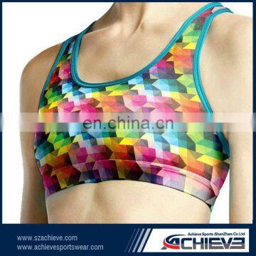 sexy bra and panty new design Sublimation Printed fitness wear women's plain sport yoga bra