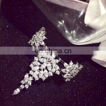 Exaggerated Feathers Zircon Ring Rhinestone Fashion Ladies Temperament Opening Ring photo-6