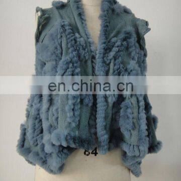 Genuine Lapin/Rabbit Fur Vest With Knitting, Women's, #B299