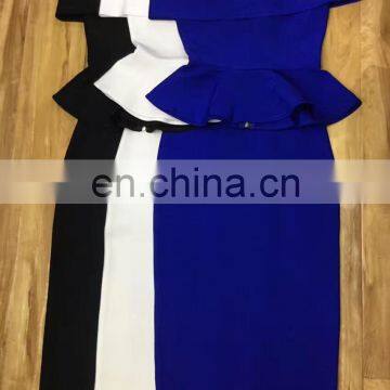 Women Sexy Off The Shoulder Ruffle Slim Fit Bodycon Cocktail Party Midi Dress photo-6