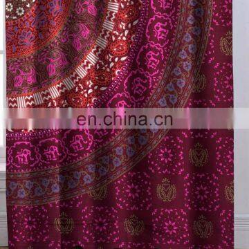 Indian Beautiful Elephant Mandala Curtains Cotton Boho Drapes Window Decor Decor Curtain photo-4