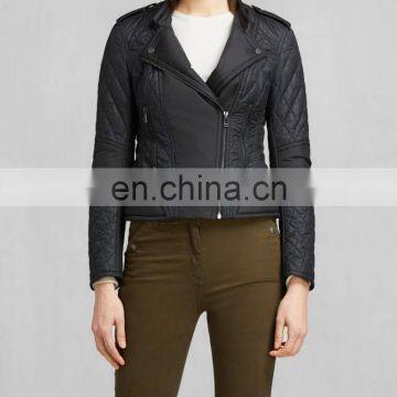 wholesale quilted jackets -women Quilted Faux Leather Jacket